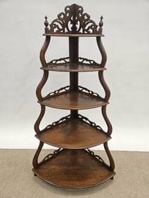 VICTORIAN WALNUT CORNER ETAGERE