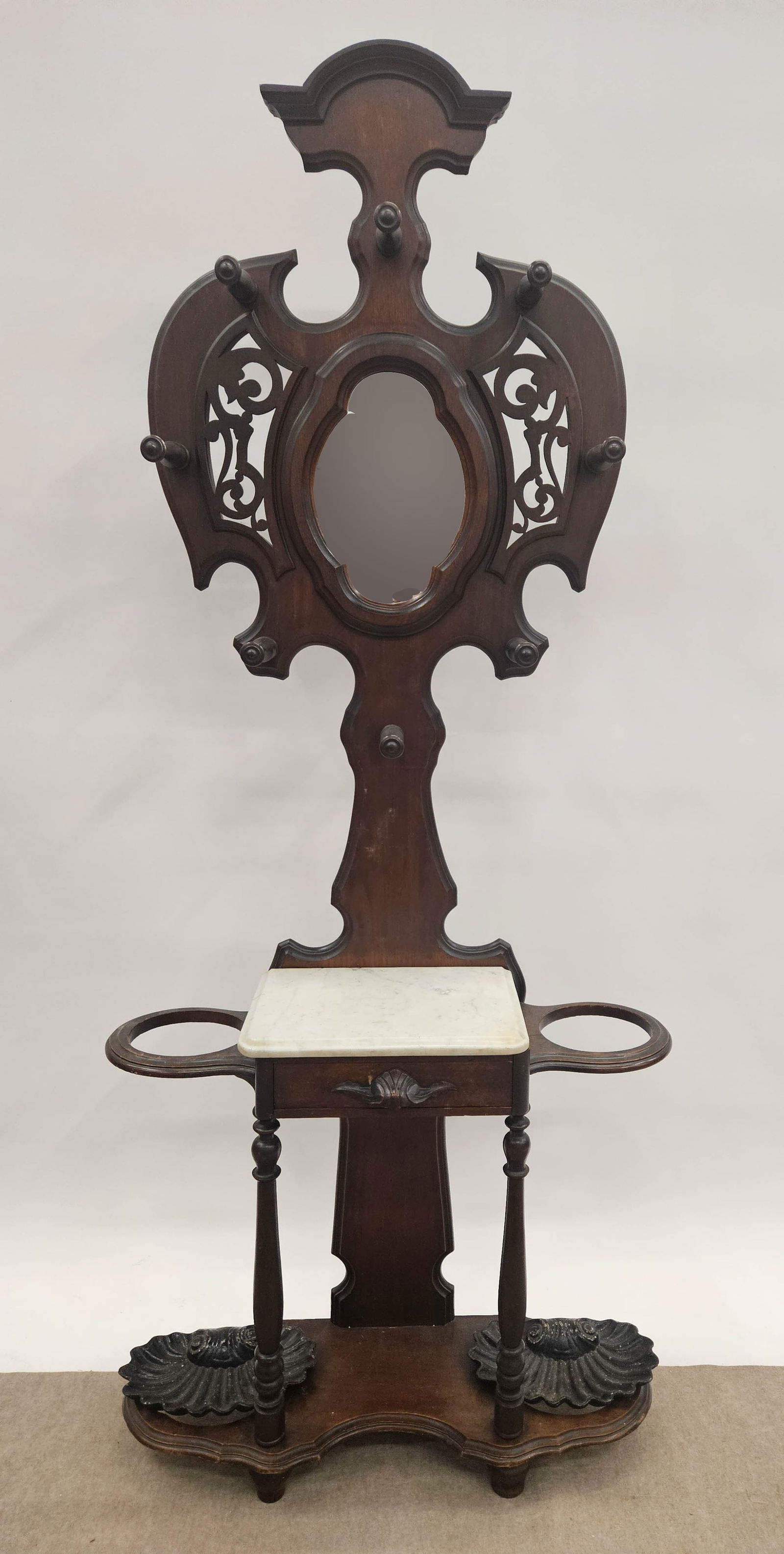 VICTORIAN WALNUT HALL RACK (1 of 5)