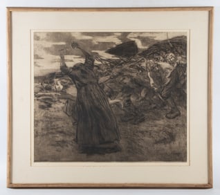 KOLLWITZ "OUTBREAK" ETCHING