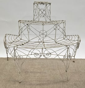 ANTIQUE WIRE PLANT STAND
