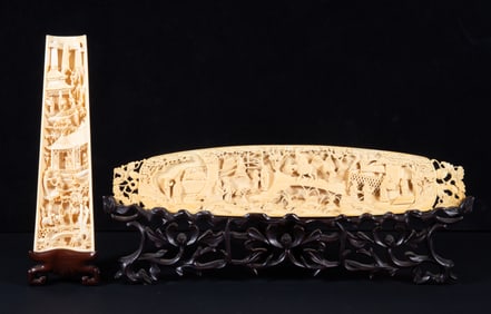 (2) BONE CARVINGS