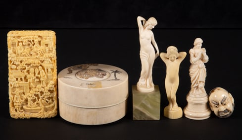 (6) CARVED BONE FIGURES