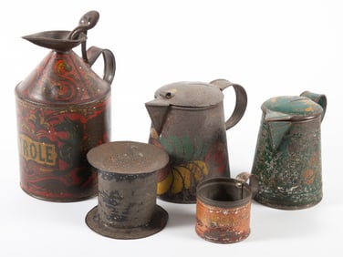 (5) ANTIQUE TOLEWARE