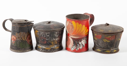 (4) ANTIQUE TOLEWARE