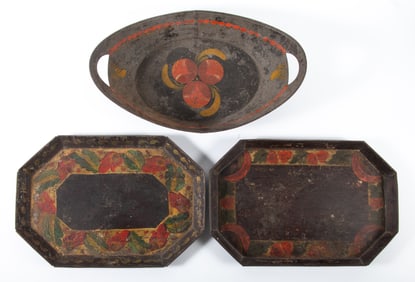 (3) ANTIQUE TOLEWARE