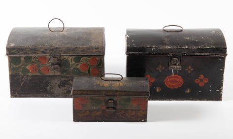 (3) ANTIQUE TOLEWARE