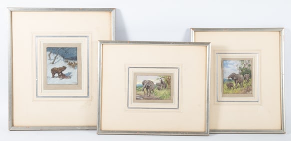 (3) ROTIG WILDLIFE WATERCOLORS