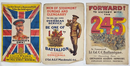 (3) CANADIAN WWI POSTERS
