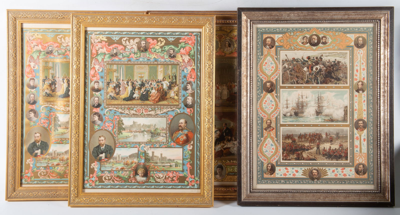 (6) QUEEN VICTORIA DIAMOND JUBILEE LITHOS: (6) colorful lithos, framed 18"x14", normal wear, G-VG