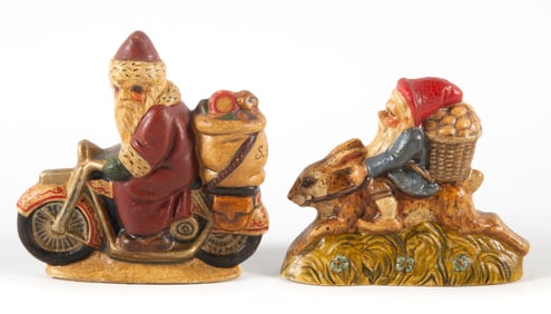 (2) VINTAGE VAILLANCOURT SANTA & GNOME