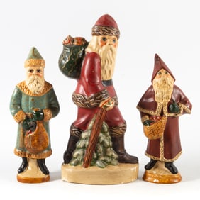 (3) VAILLANCOURT FOLK ART COLLECTION SANTAS