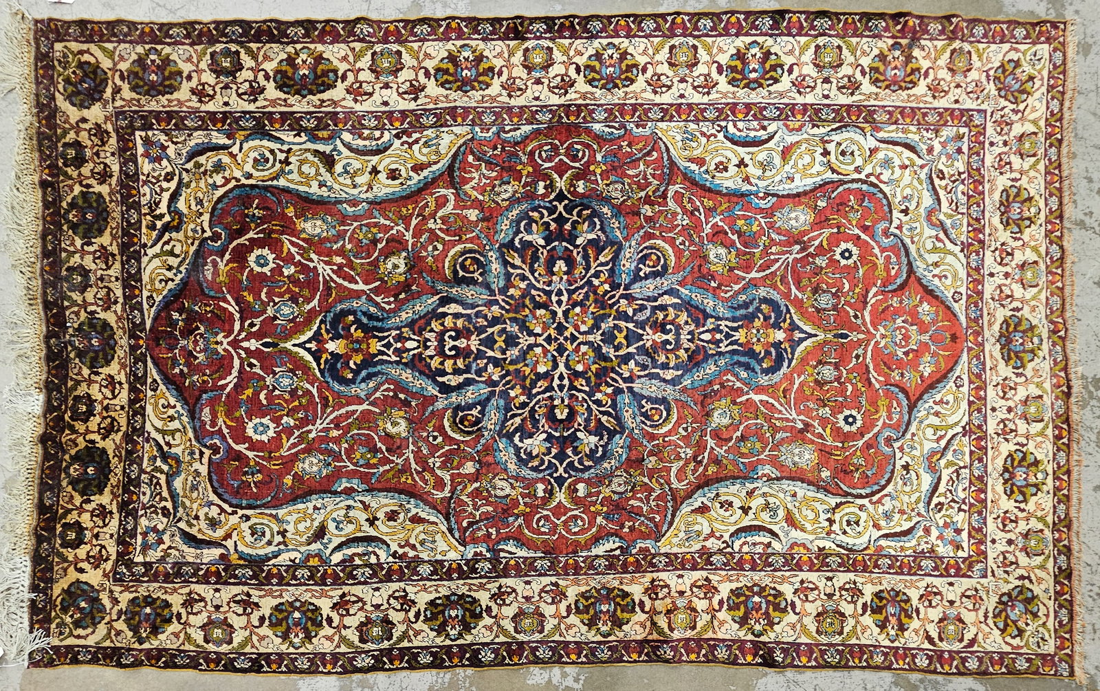 SERAPI ROYAL HERIZ CARPET: Silk; some low spots; 55" x 85", G