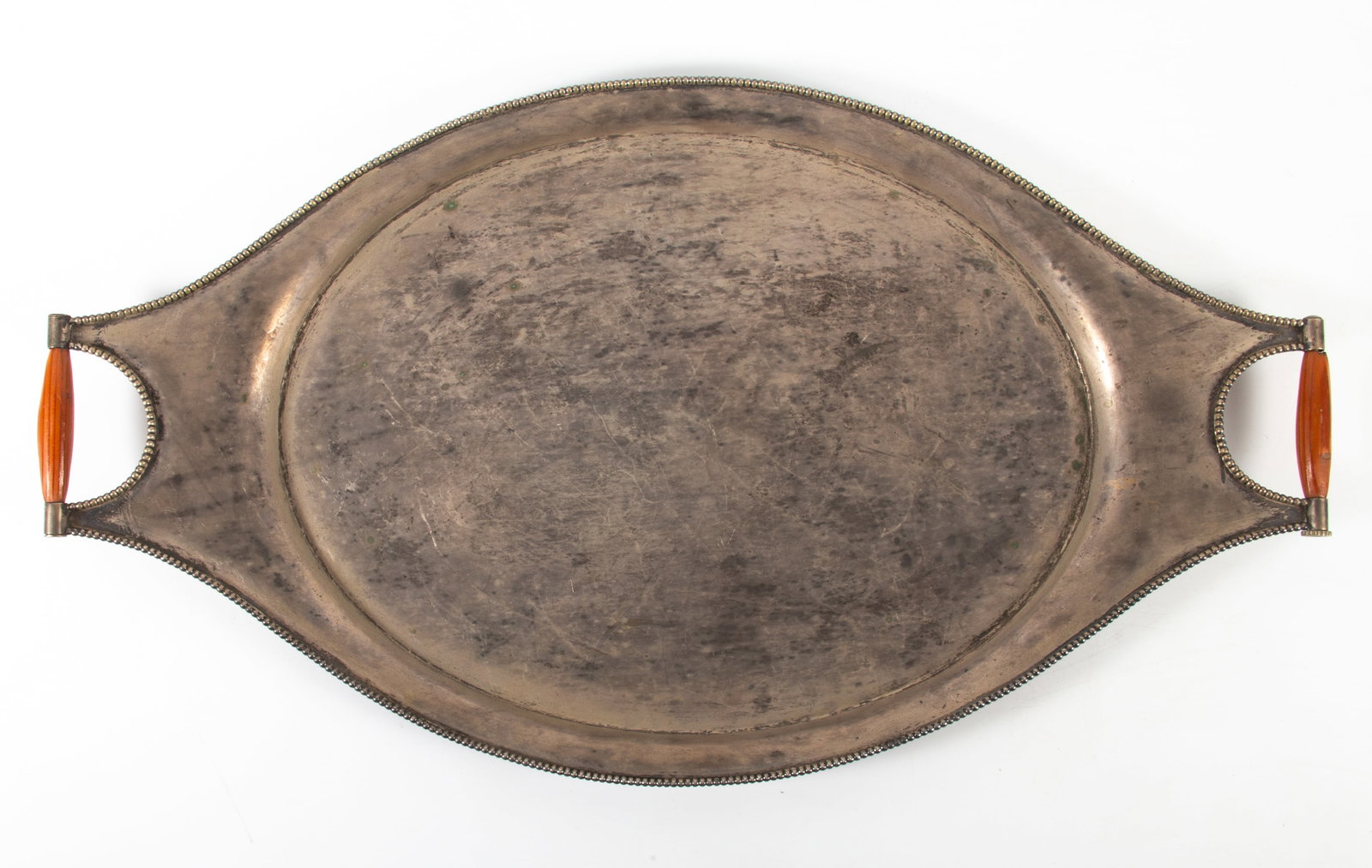 SILVER TRAY: Signed W.T.B. / 800, [74.7 ozt], 27" X 15", VG