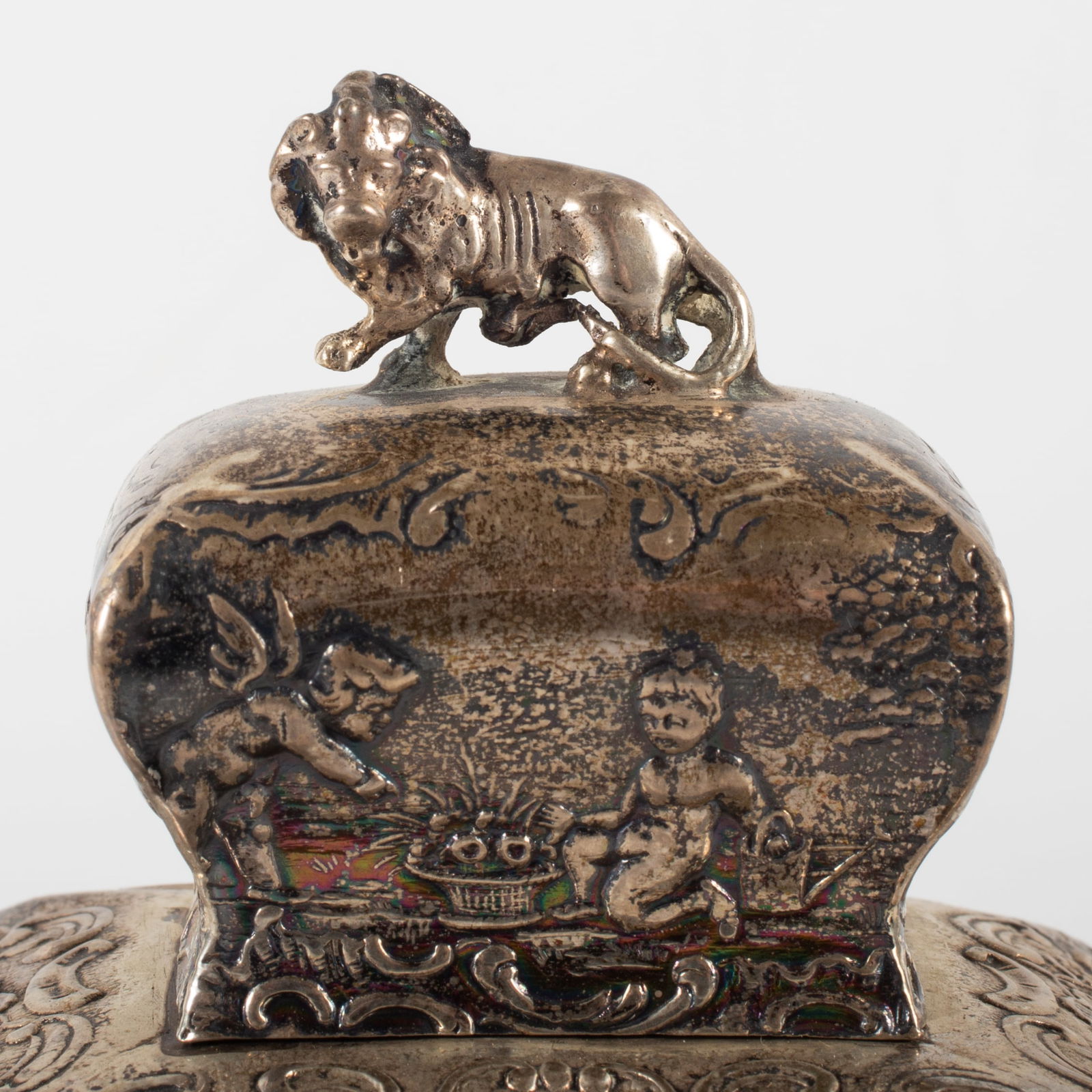 GERMAN OR DUTCH SILVER TEA CADDY - 2