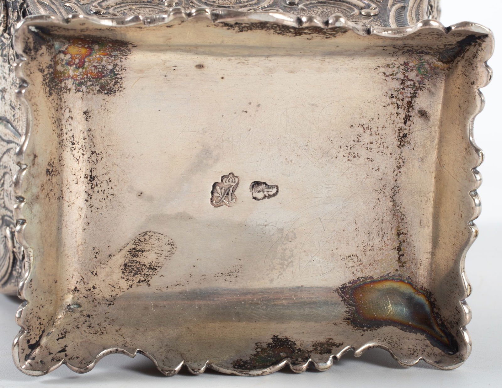 GERMAN OR DUTCH SILVER TEA CADDY - 7