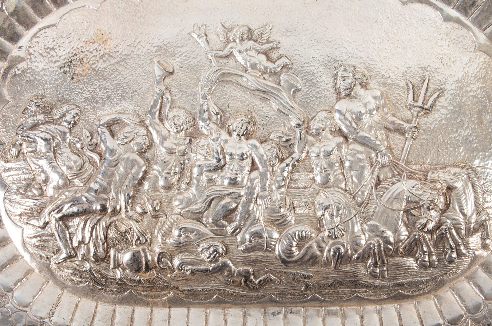 SILVERED TRAY with POSEIDON - 2