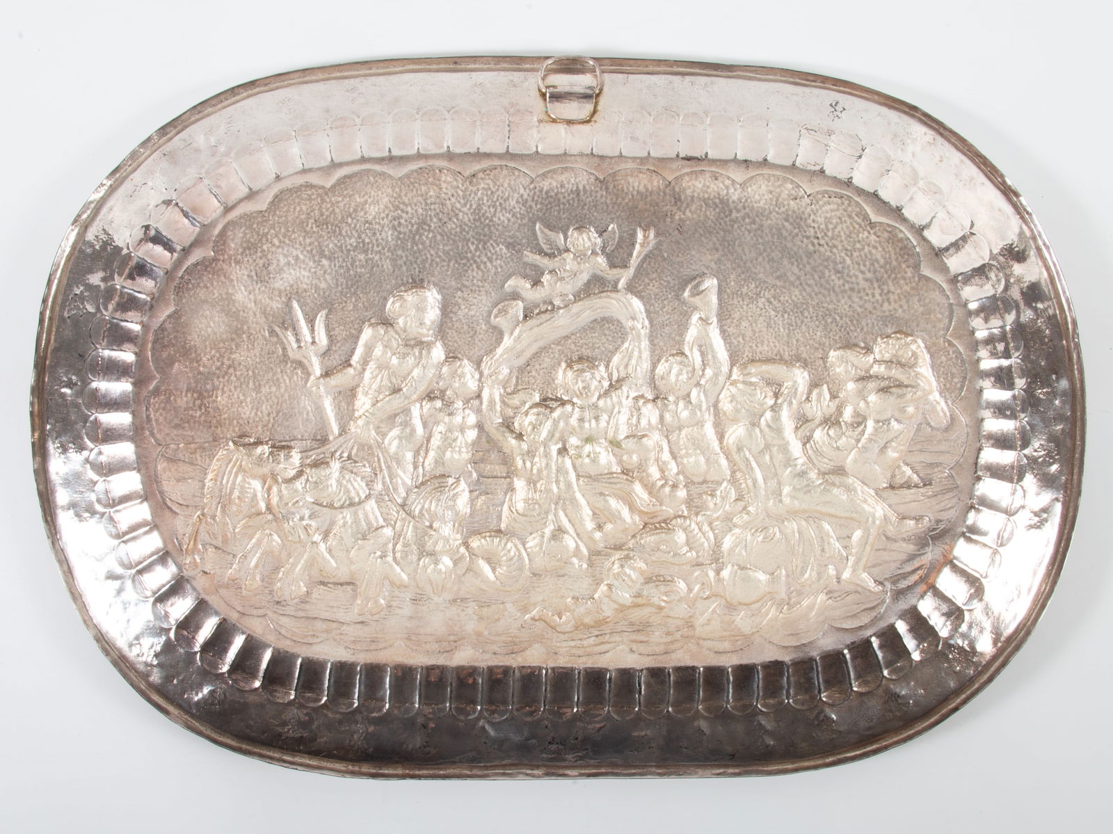 SILVERED TRAY with POSEIDON - 3