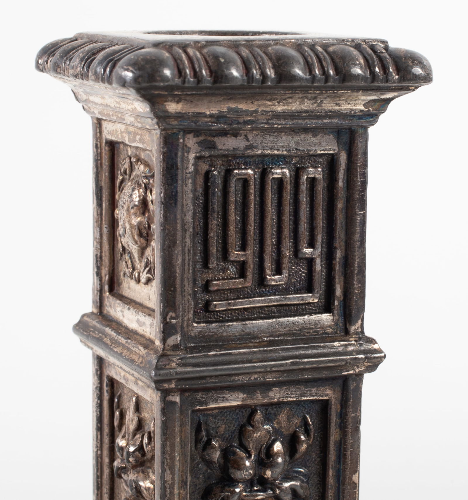 SILVER & PLATED CANDLESTICKS - (2) PAIR - 3