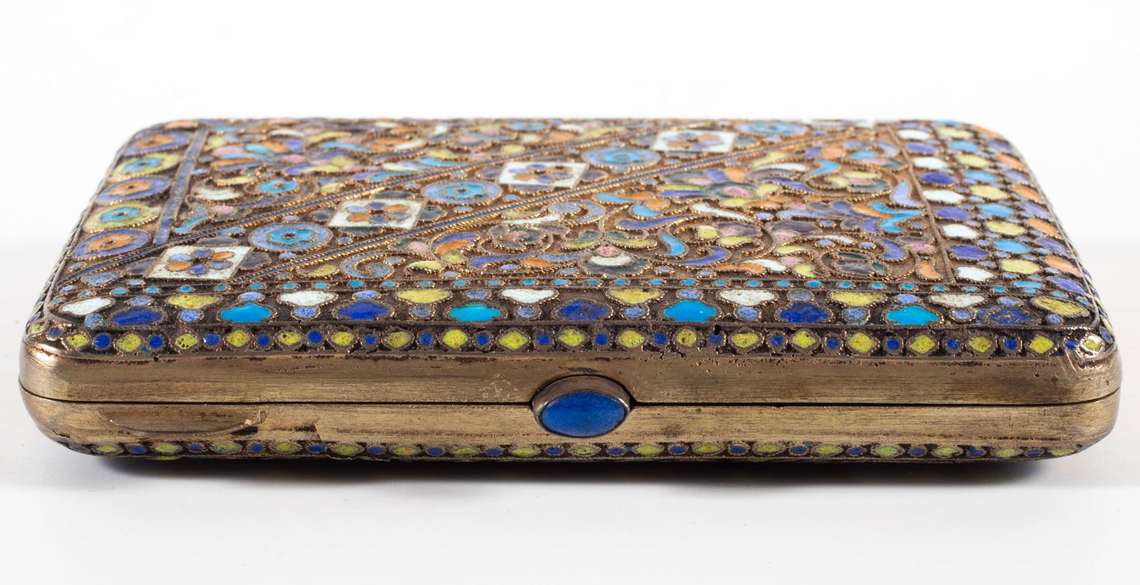 ANTIQUE RUSSIAN ENAMELED BOX - 2