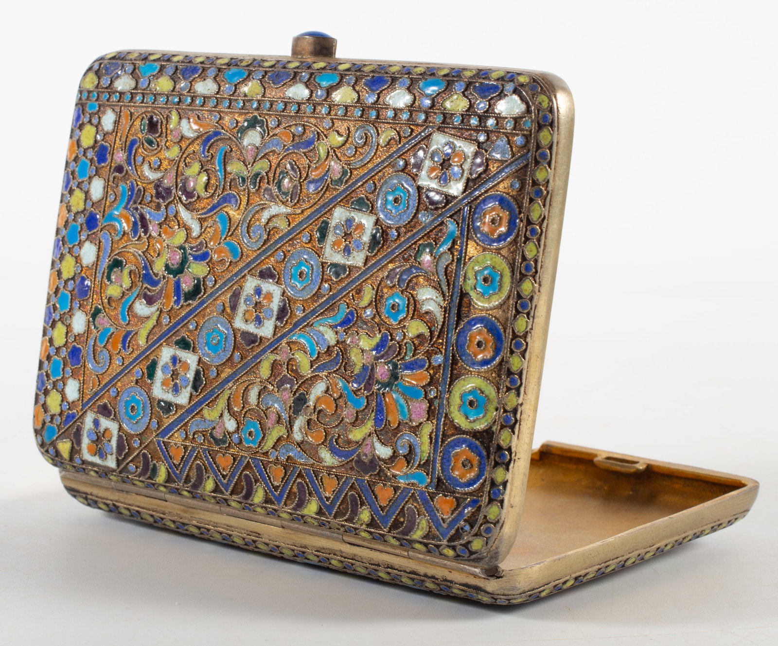 ANTIQUE RUSSIAN ENAMELED BOX - 5