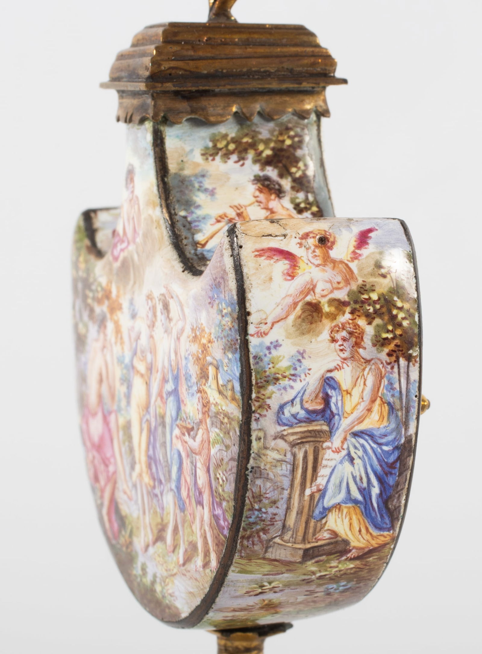 ANTIQUE VIENNESE ENAMELED CLOCK - 4