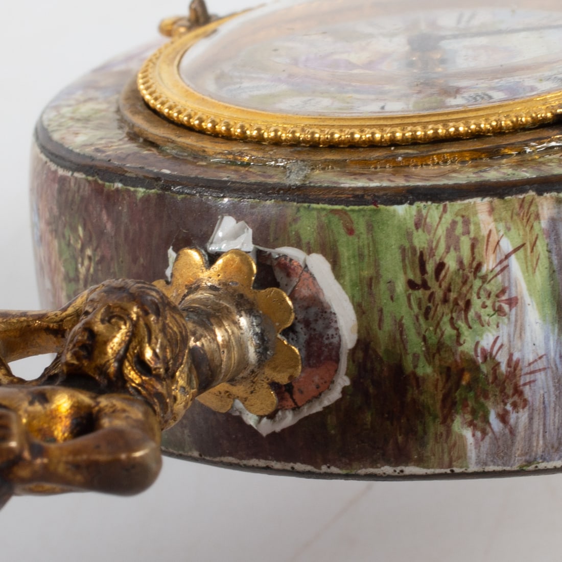 ANTIQUE VIENNESE ENAMELED CLOCK - 7