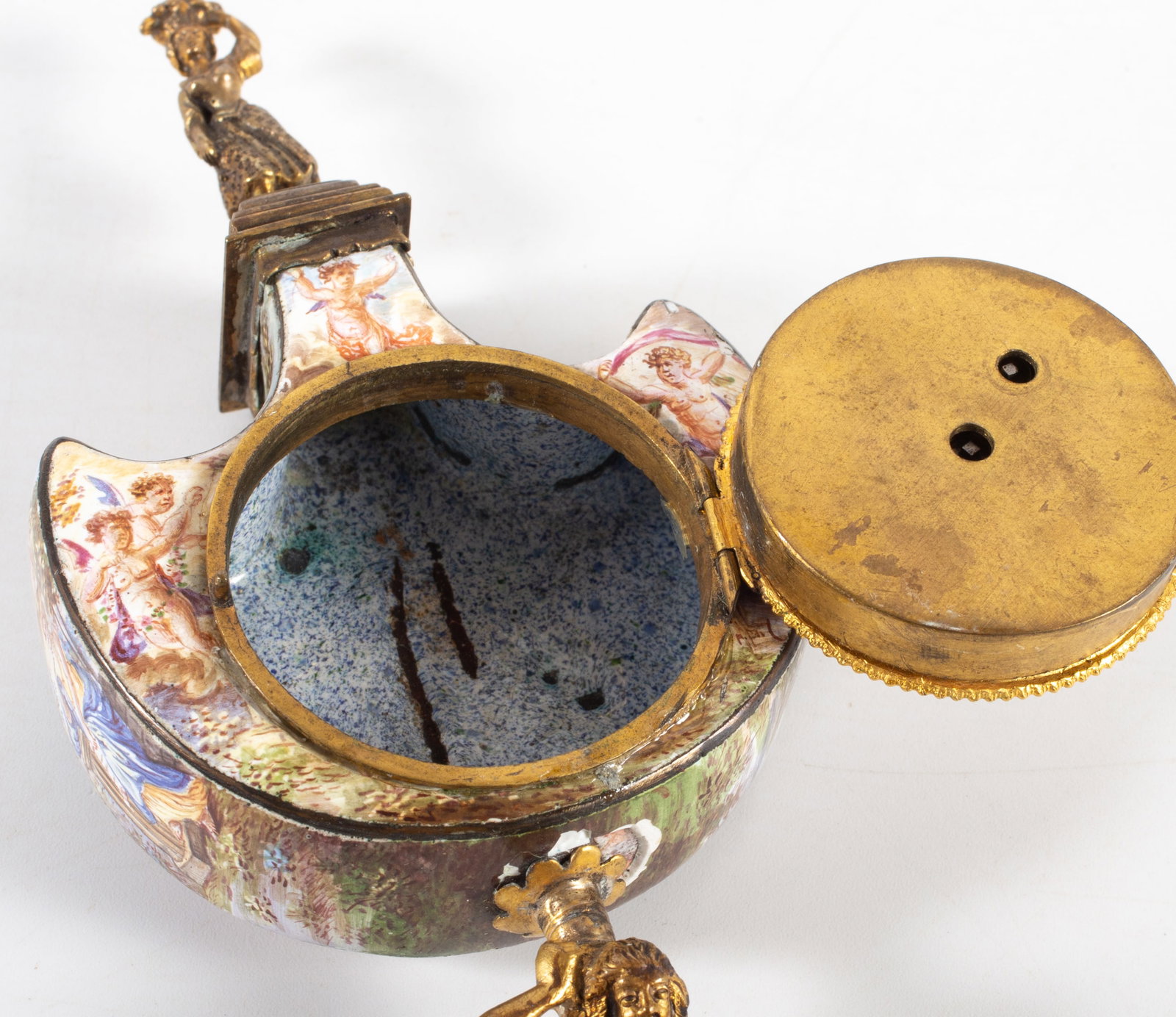 ANTIQUE VIENNESE ENAMELED CLOCK - 8