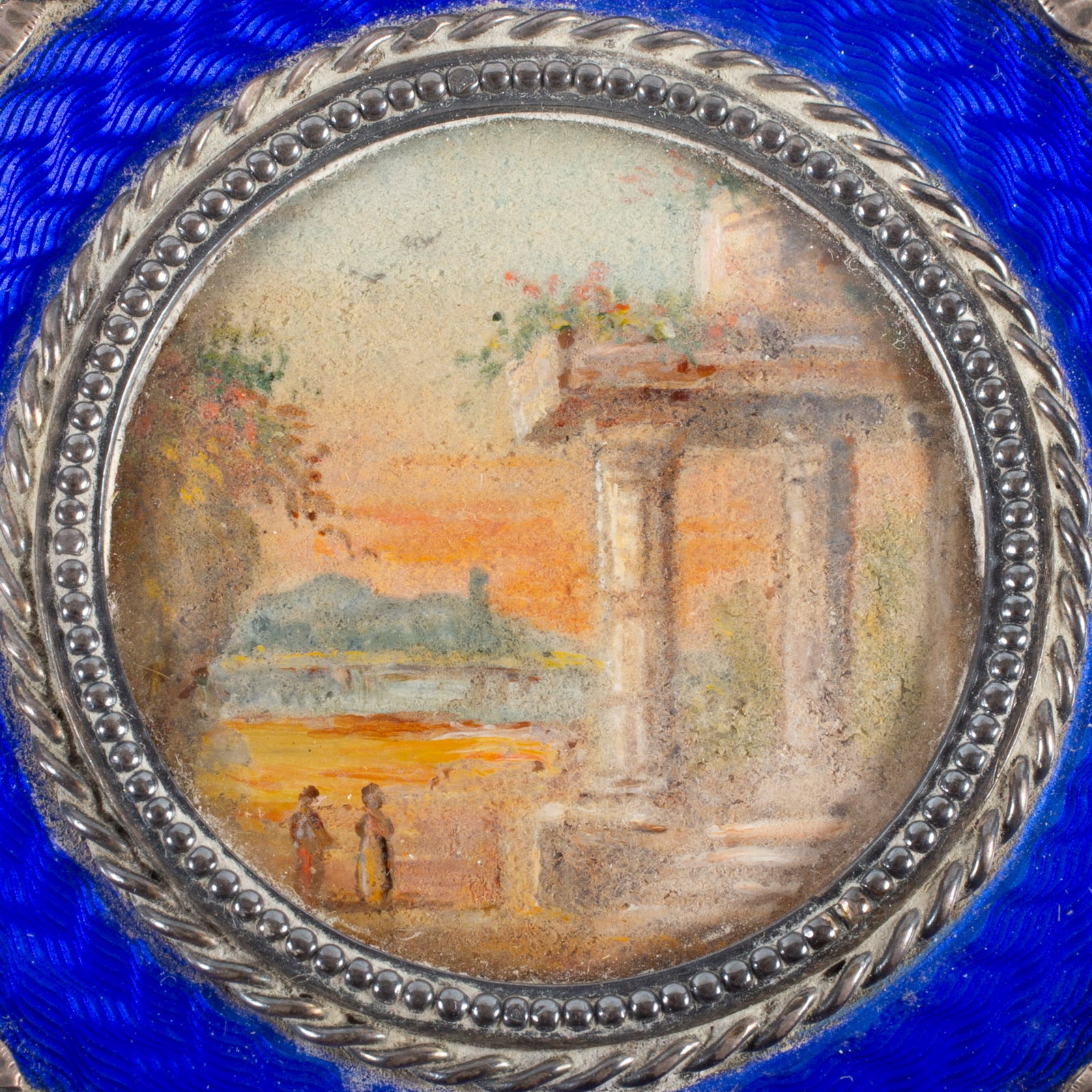 ANTIQUE SILVER ENAMELED BOX - 2