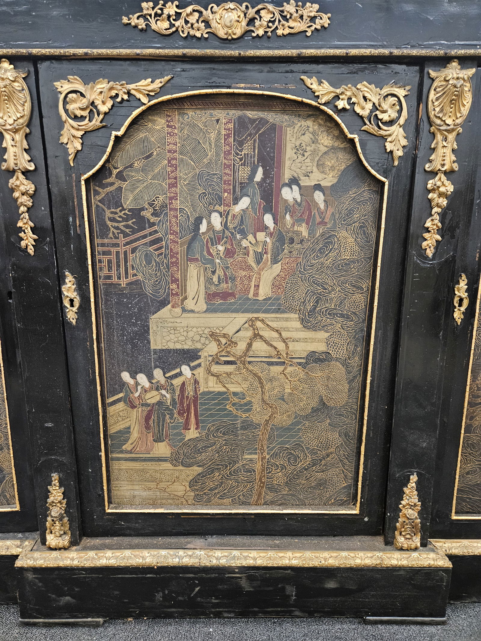 FRENCH EBONIZED CREDENZA - 2