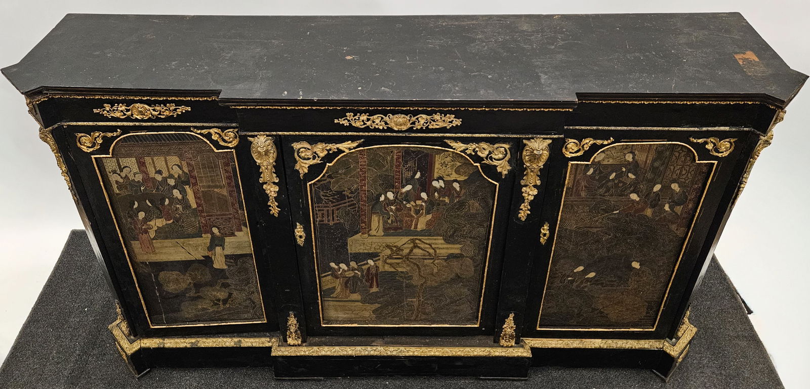 FRENCH EBONIZED CREDENZA - 7