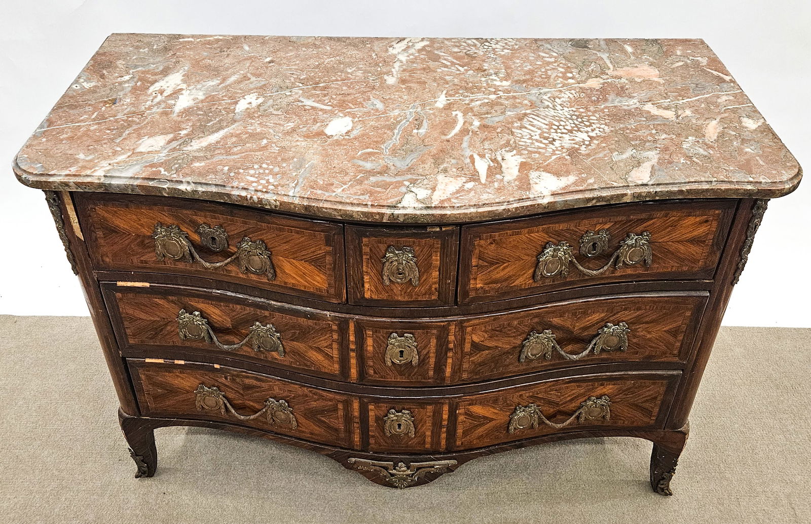 LOUIS XV MARBLE TOP COMMODE - 2