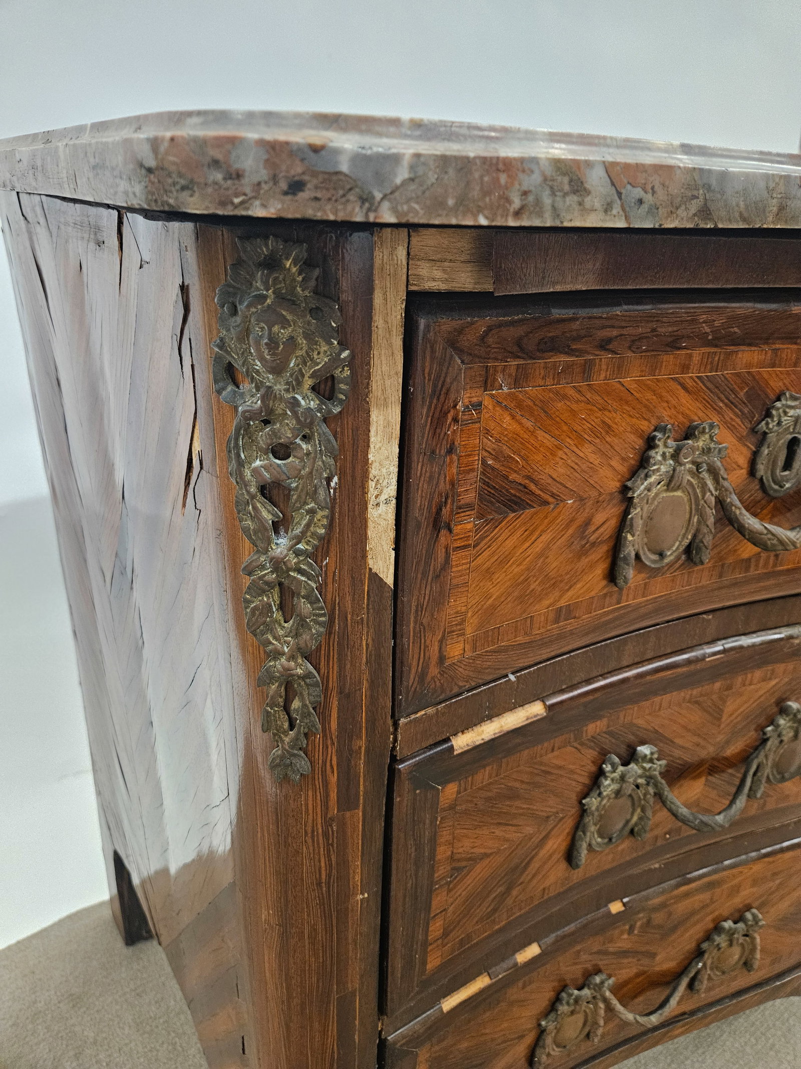 LOUIS XV MARBLE TOP COMMODE - 6