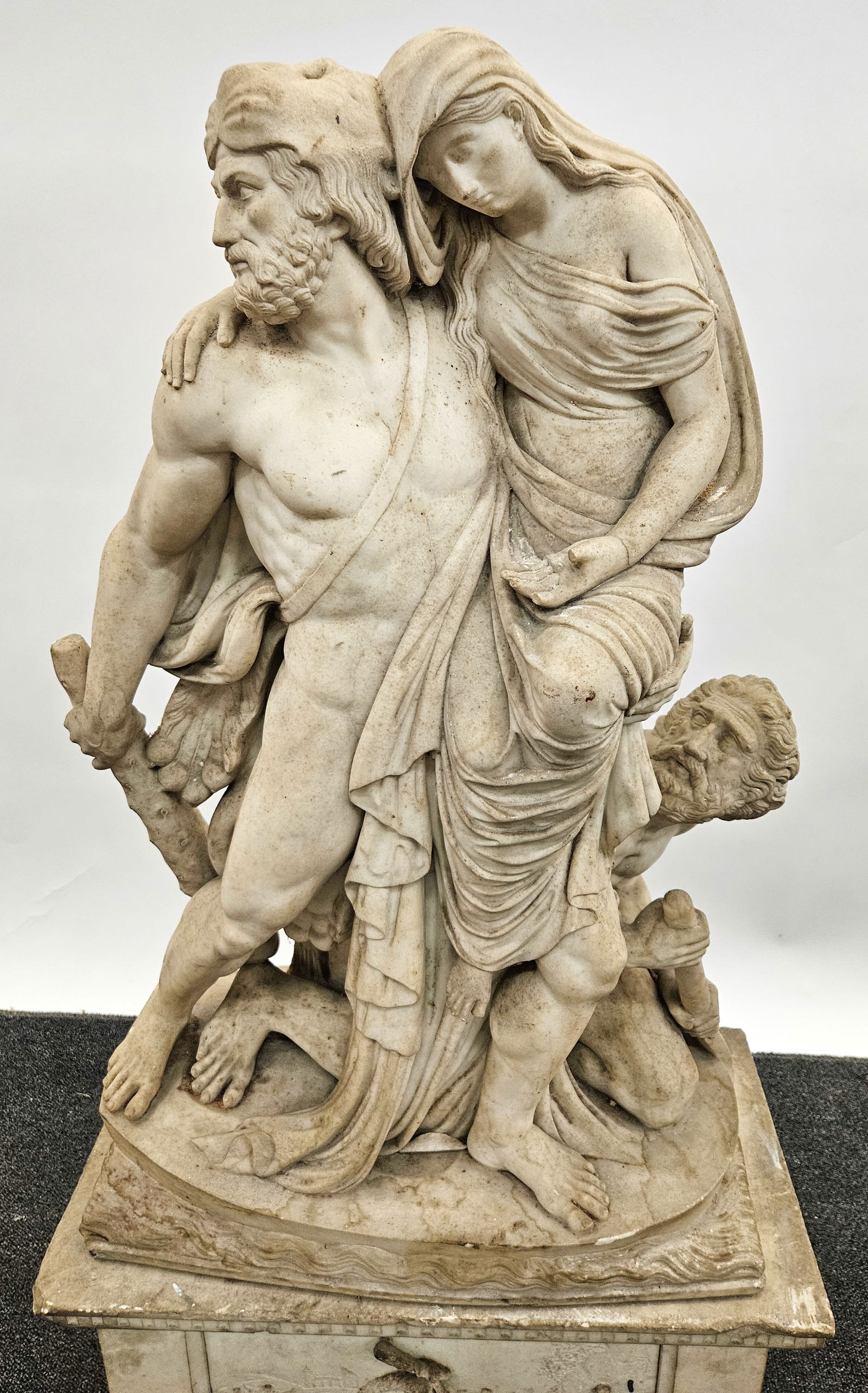 ANTIQUE MARBLE FIGURE GROUP - 2