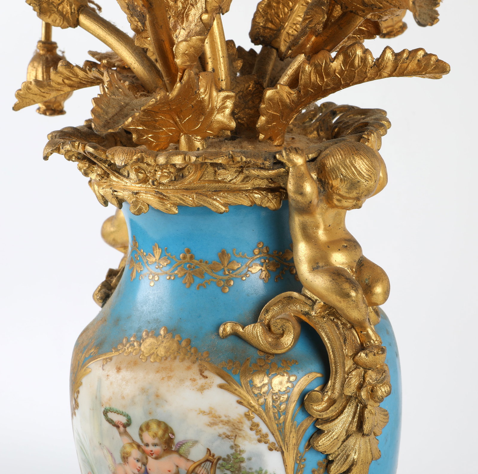 SEVRES STYLE CANDELABRA -PAIR - 4