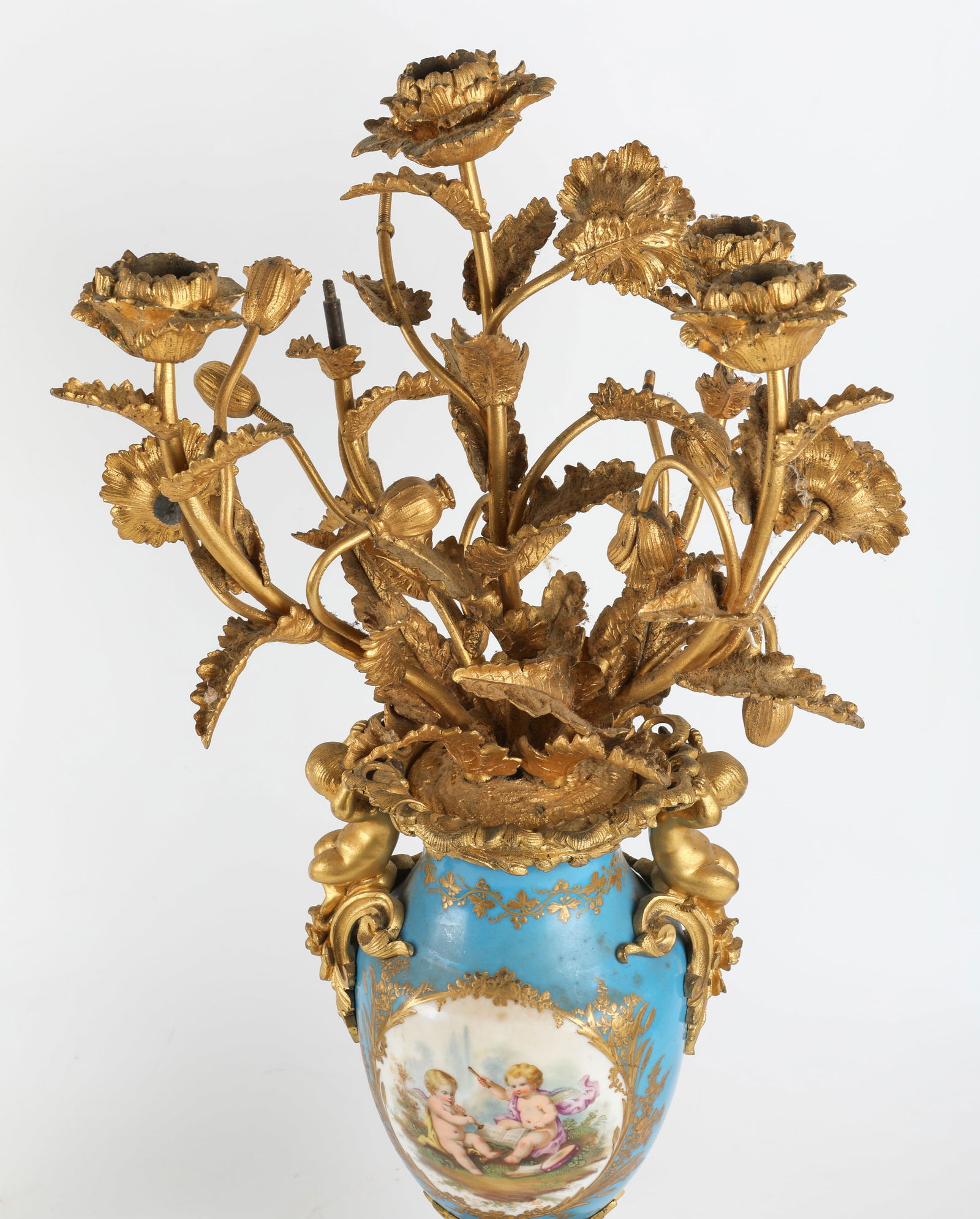 SEVRES STYLE CANDELABRA -PAIR - 7