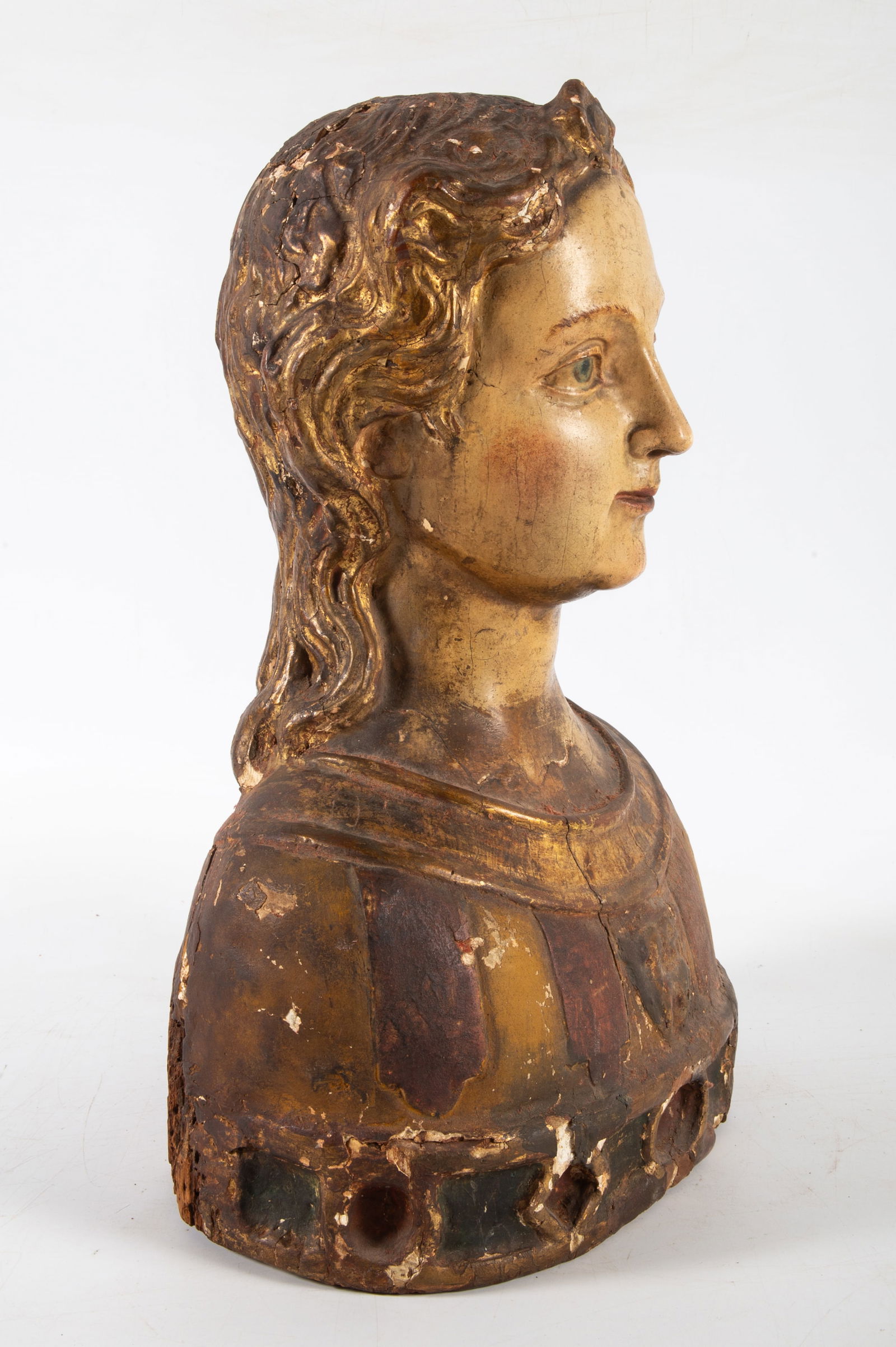 ANTIQUE WOOD BUST - 2