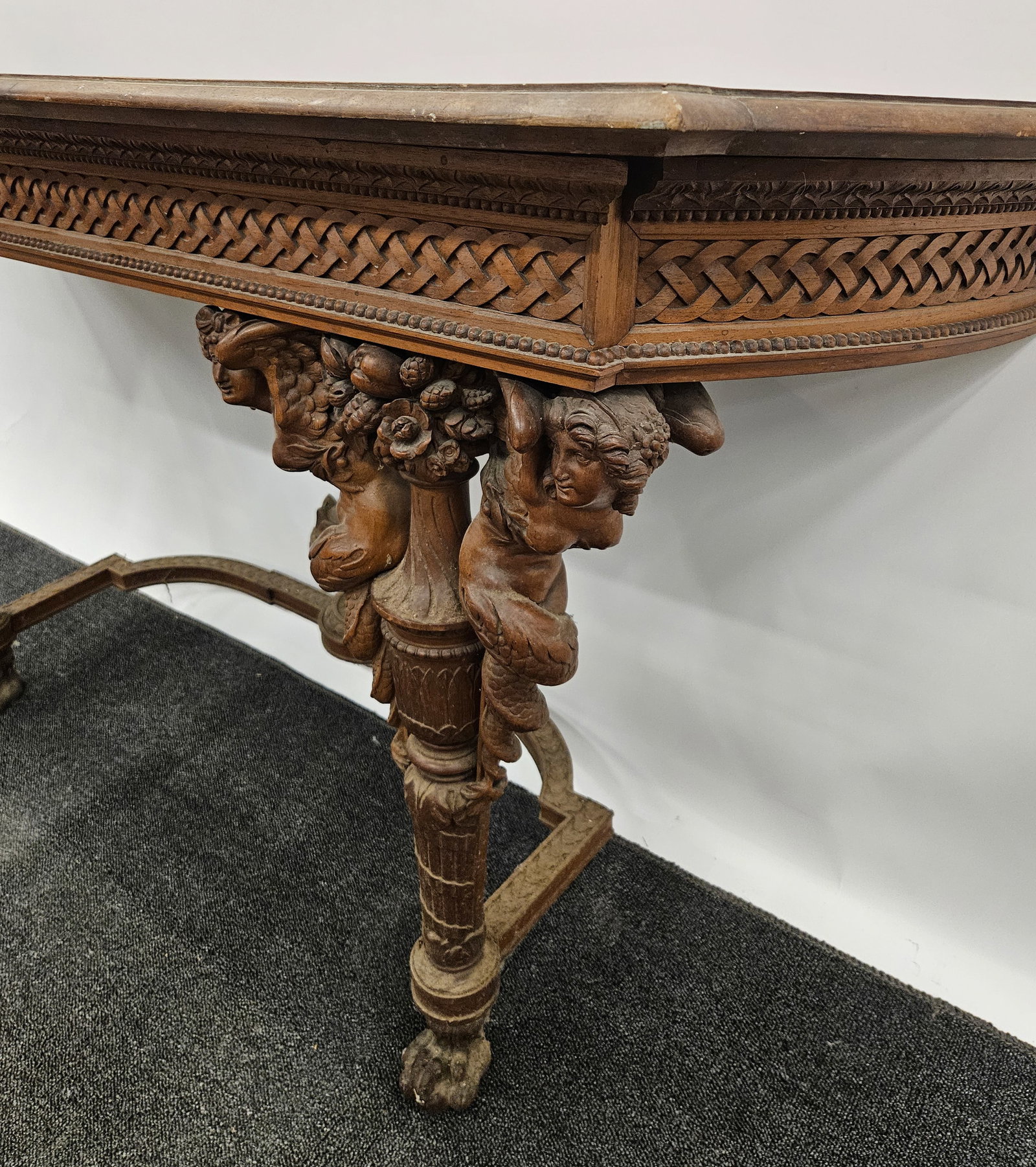VICTORIAN WALNUT CONSOLE TABLE - 6