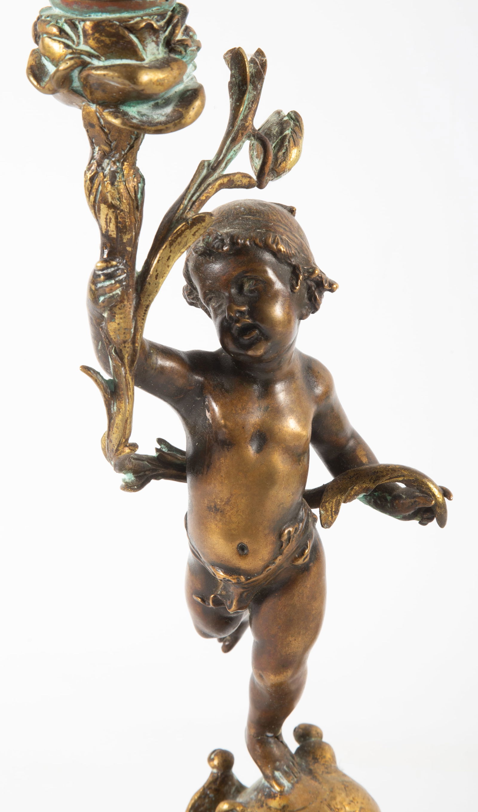 ANTIQUE BRONZE FIGURAL LAMP - 2