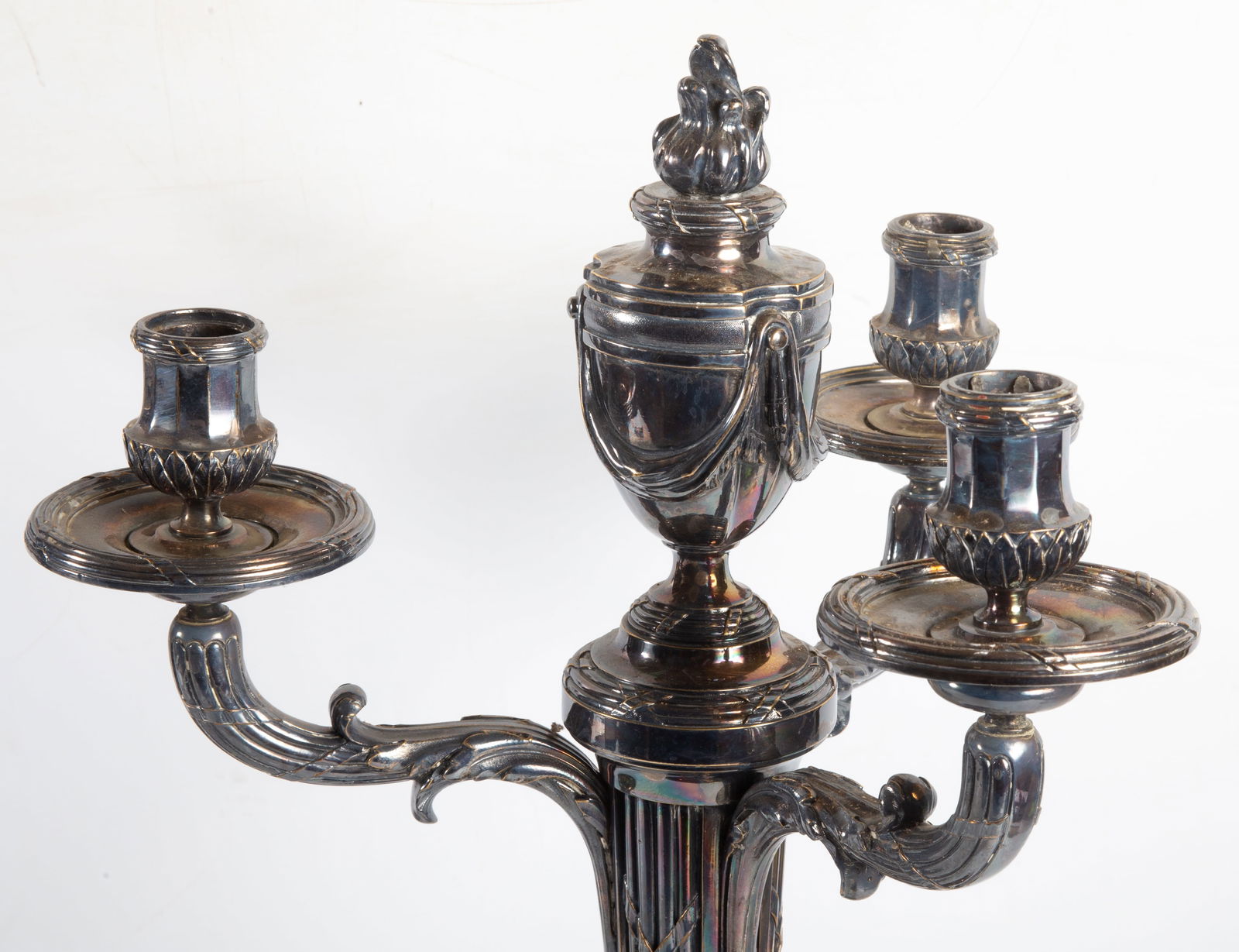 ANTIQUE SILVERPLATED CANDELABRA - 2