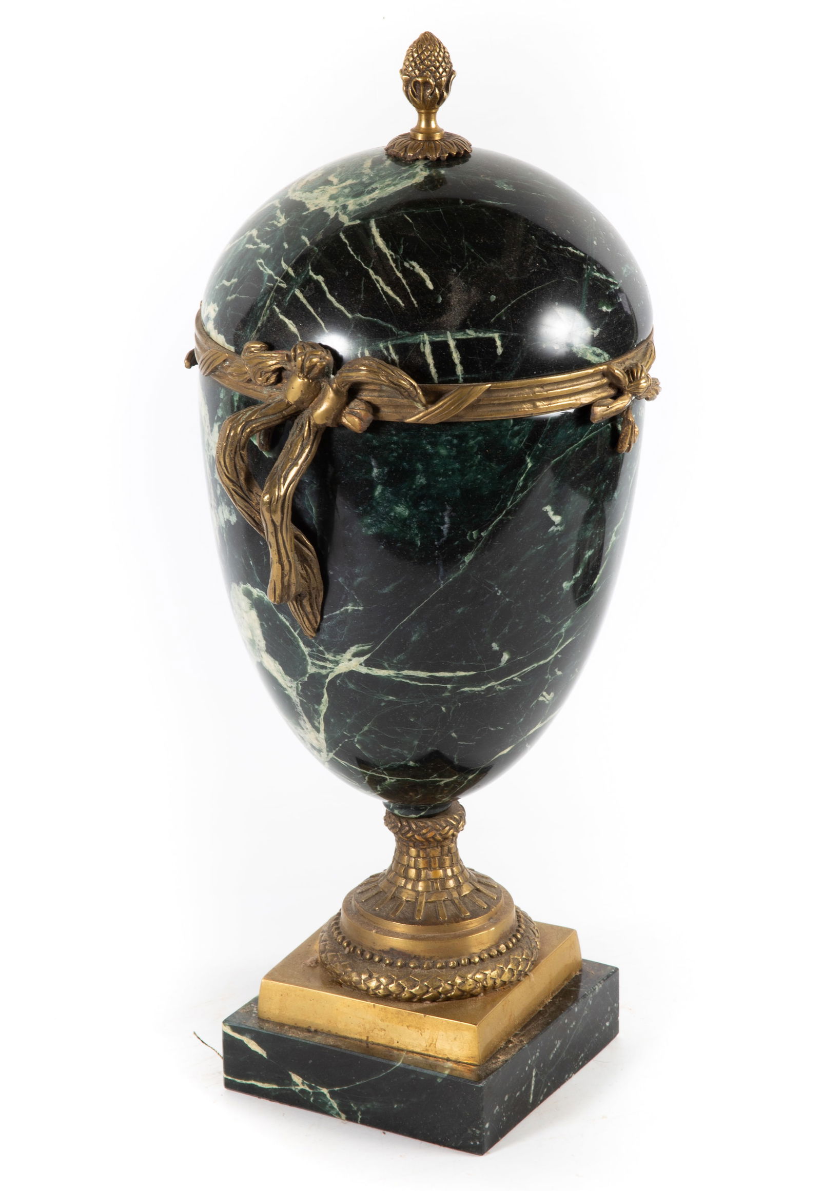 MARBLE BRASS MOUNTED URN - 2