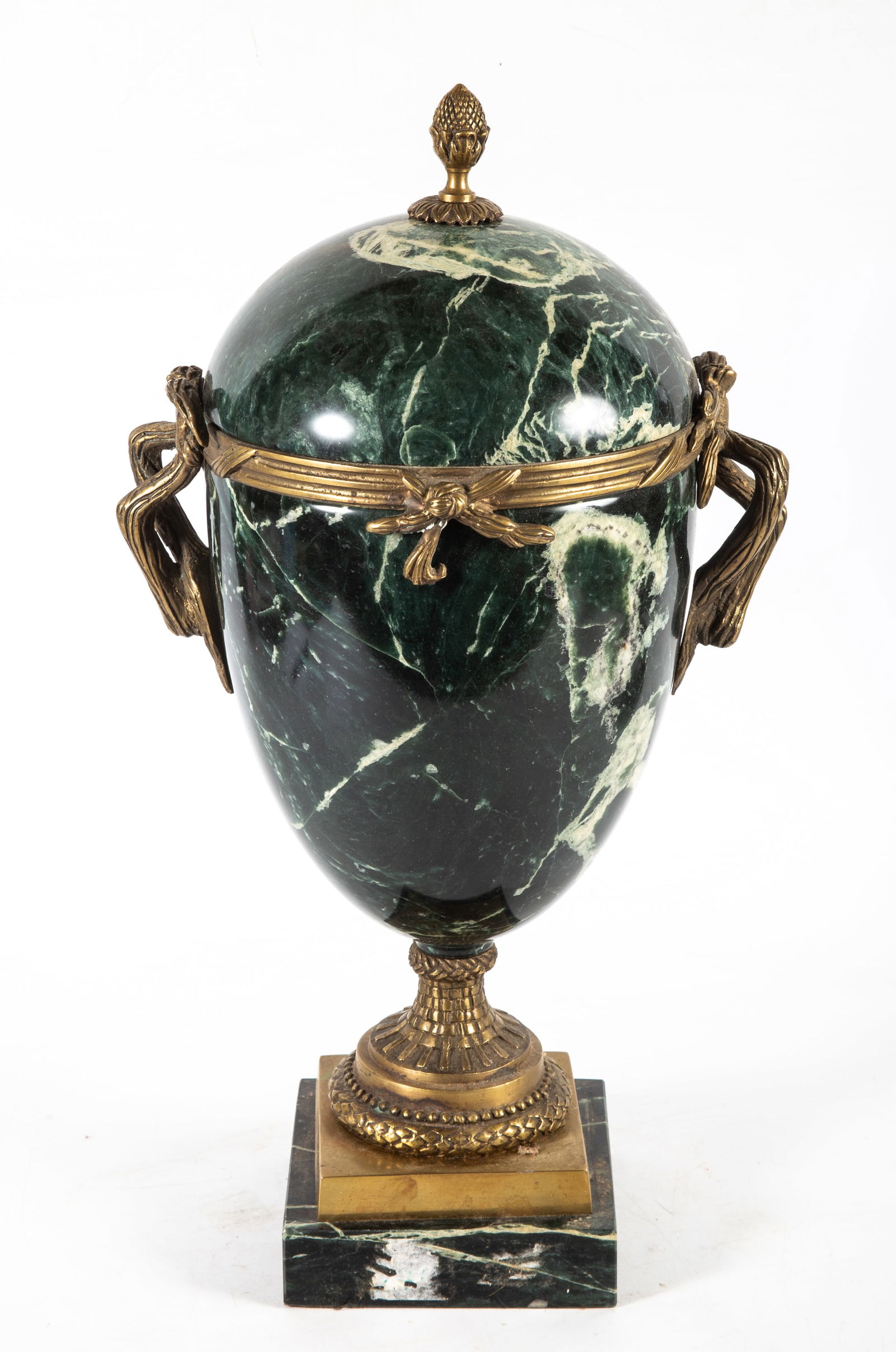 MARBLE BRASS MOUNTED URN - 3