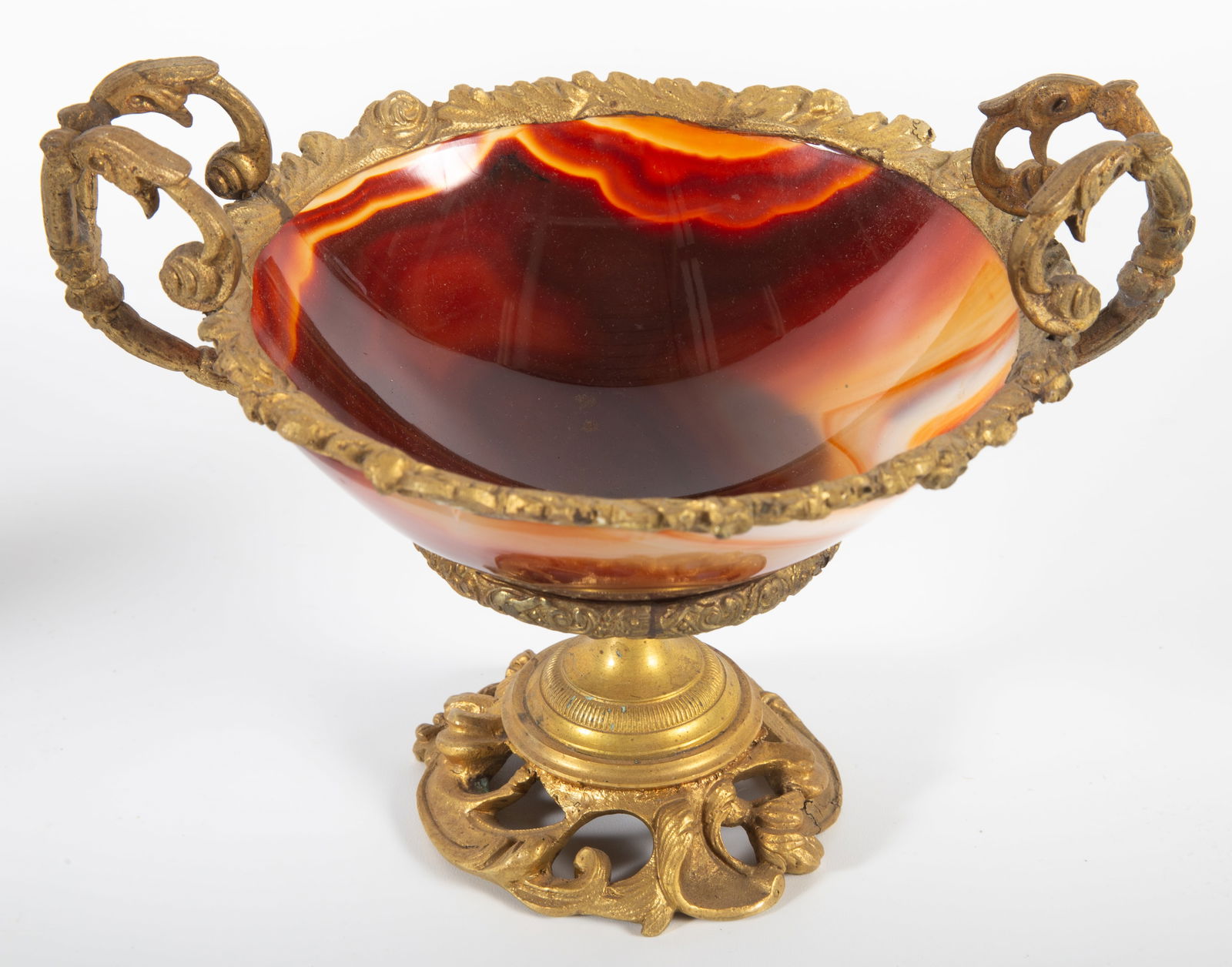 (2) HARDSTONE & ORMOLU TAZZAS - 2