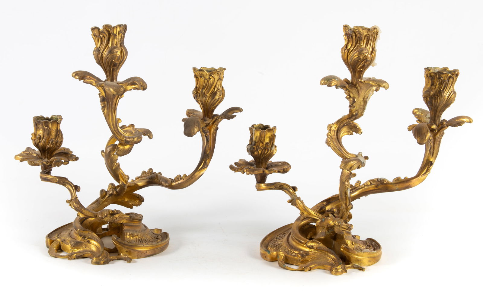 ANTIQUE ORMOLU CANDELABRA (2) - 2