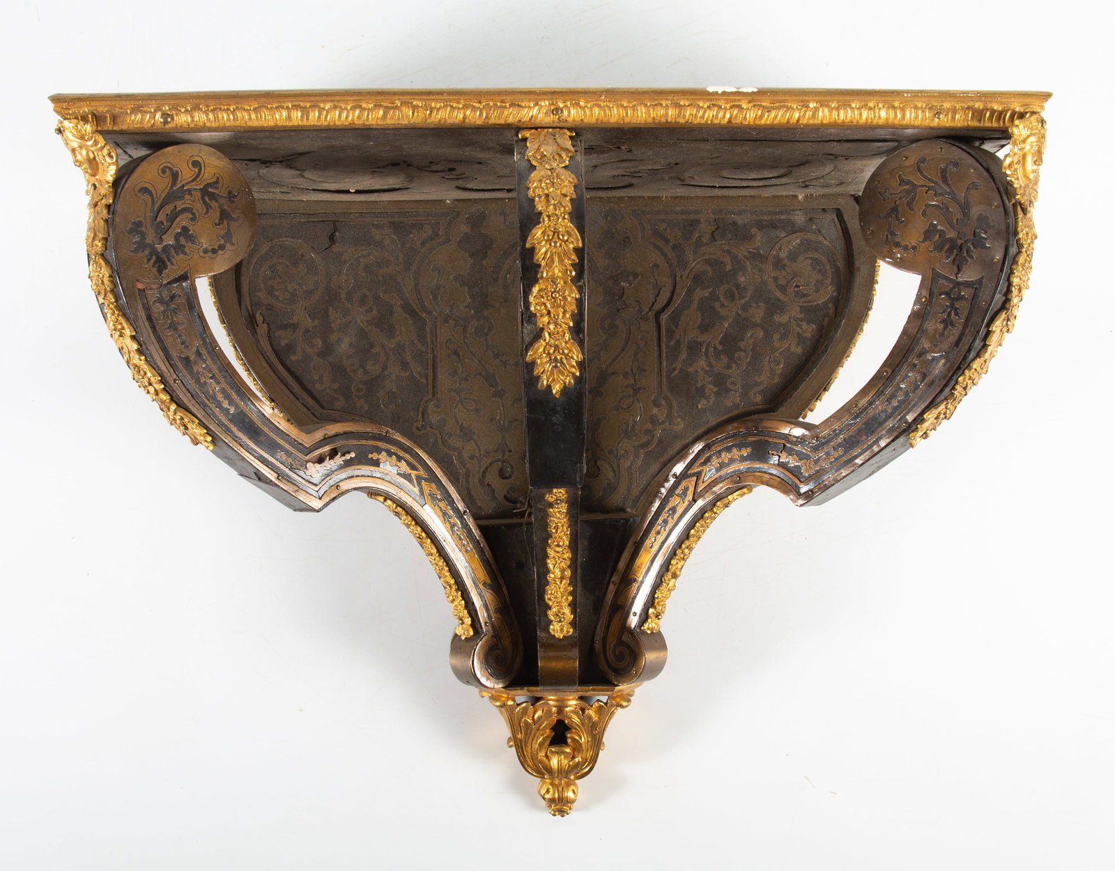 ANTIQUE BOULLE SCONCE: Ormolu mounted; H-16", L-17", F-G
