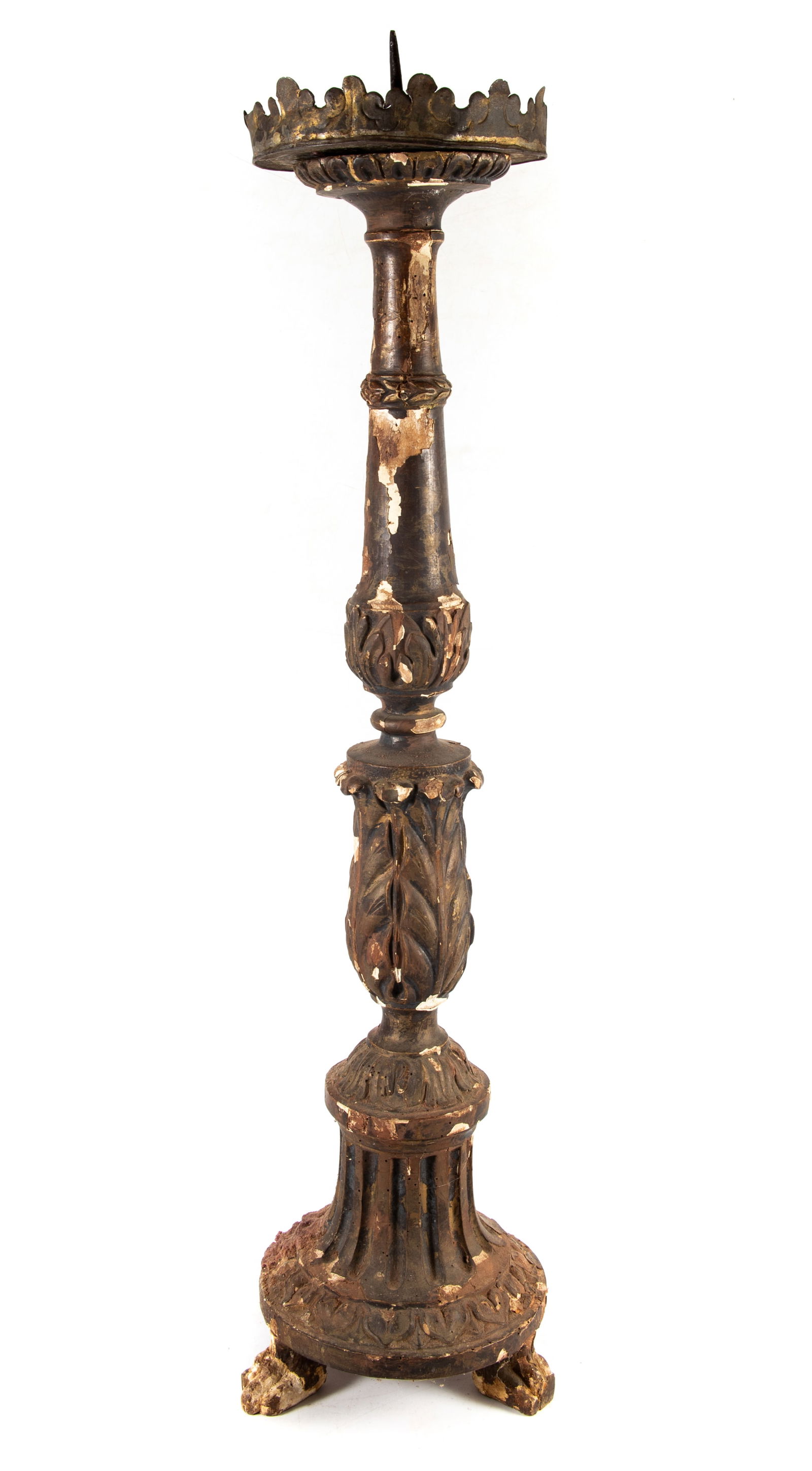 ANTIQUE RENAISSANCE STYLE PRICKET CANDLESTICK - 2