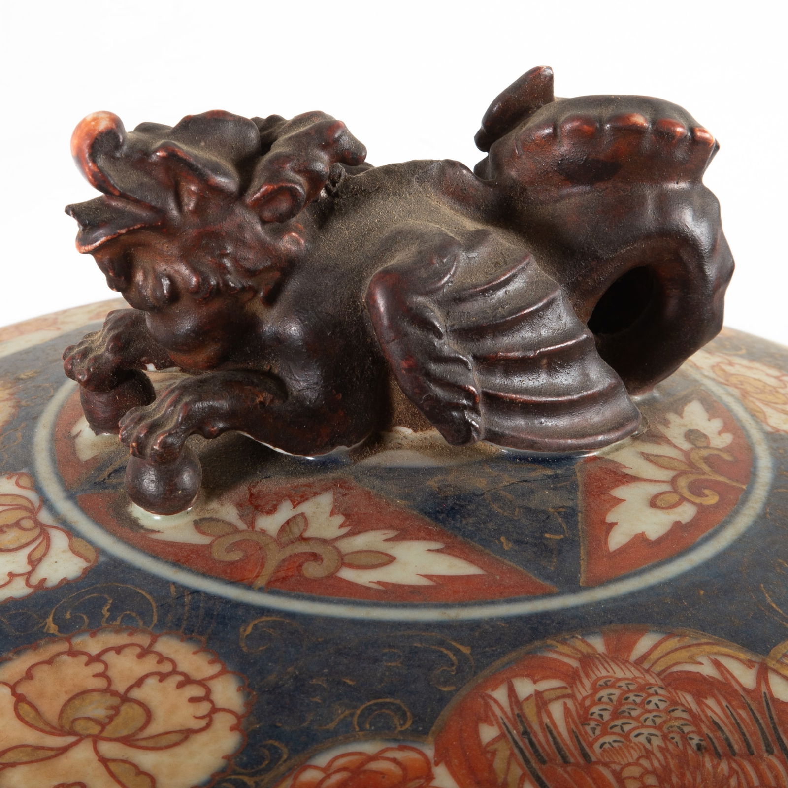 ANTIQUE IMARI COVERED URN - 2