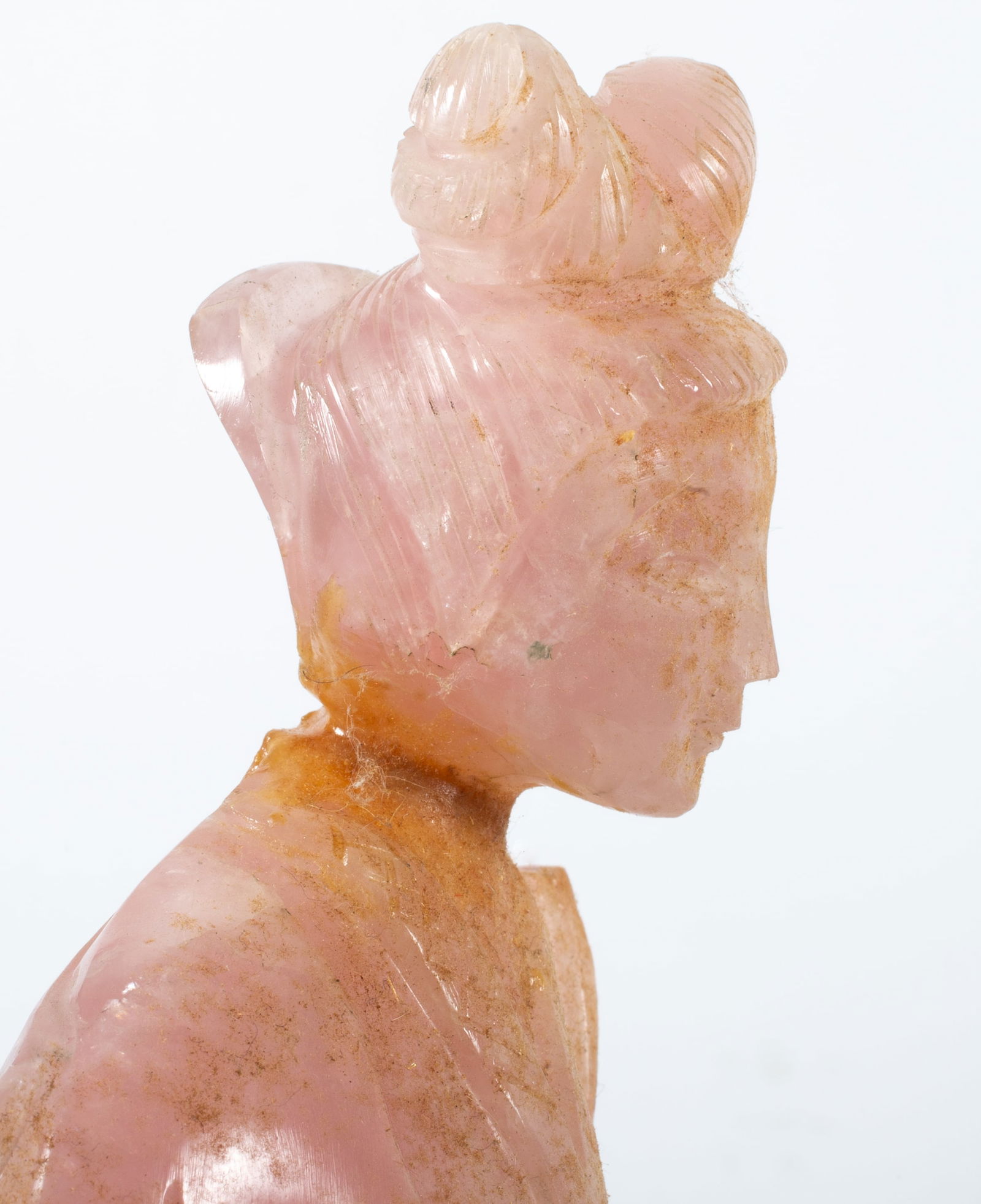 CHINESE ROSE QUARTZ FIGURES (2) - 3