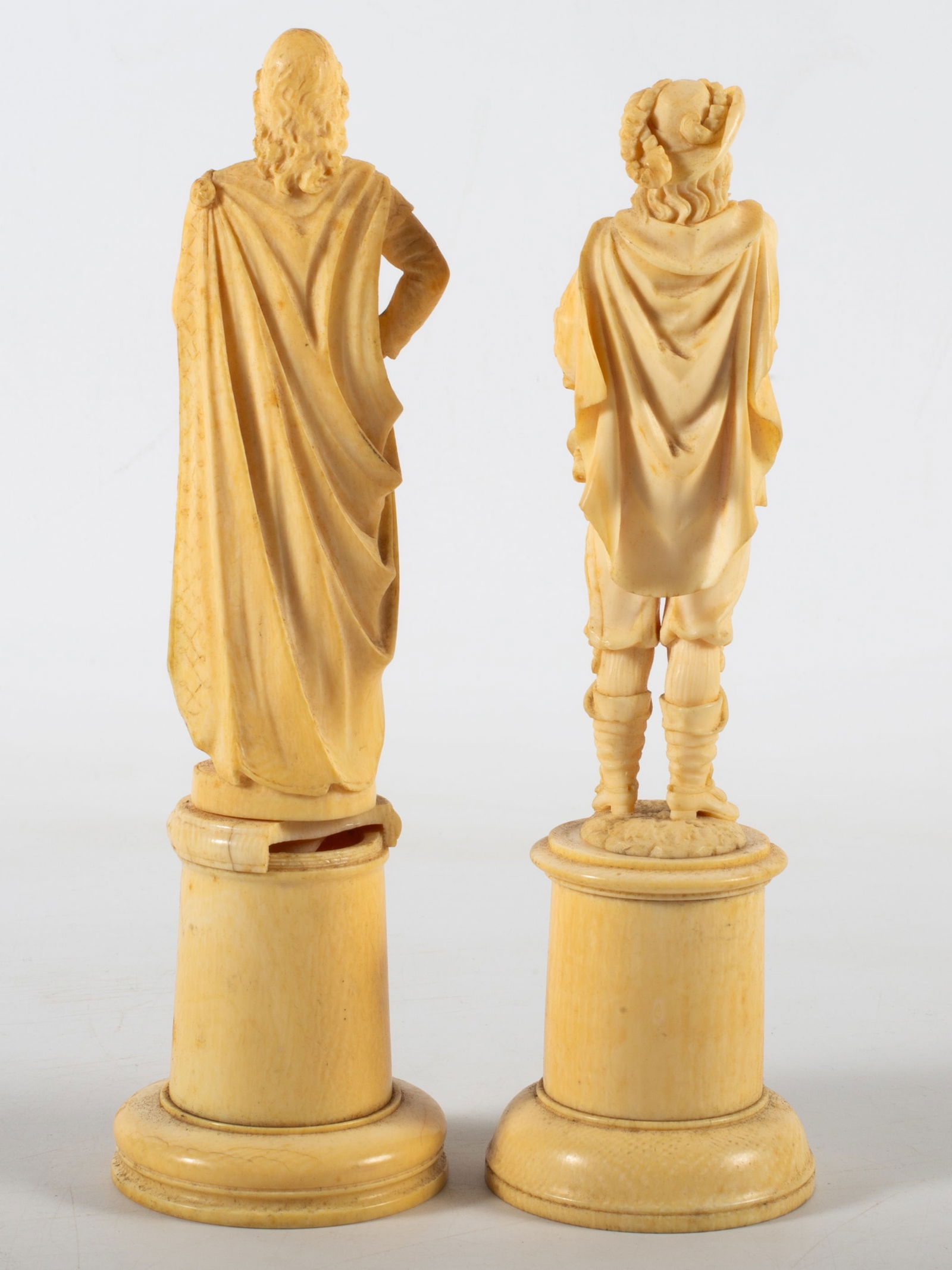 ANTIQUE CARVED BONE FIGURES (2) - 3