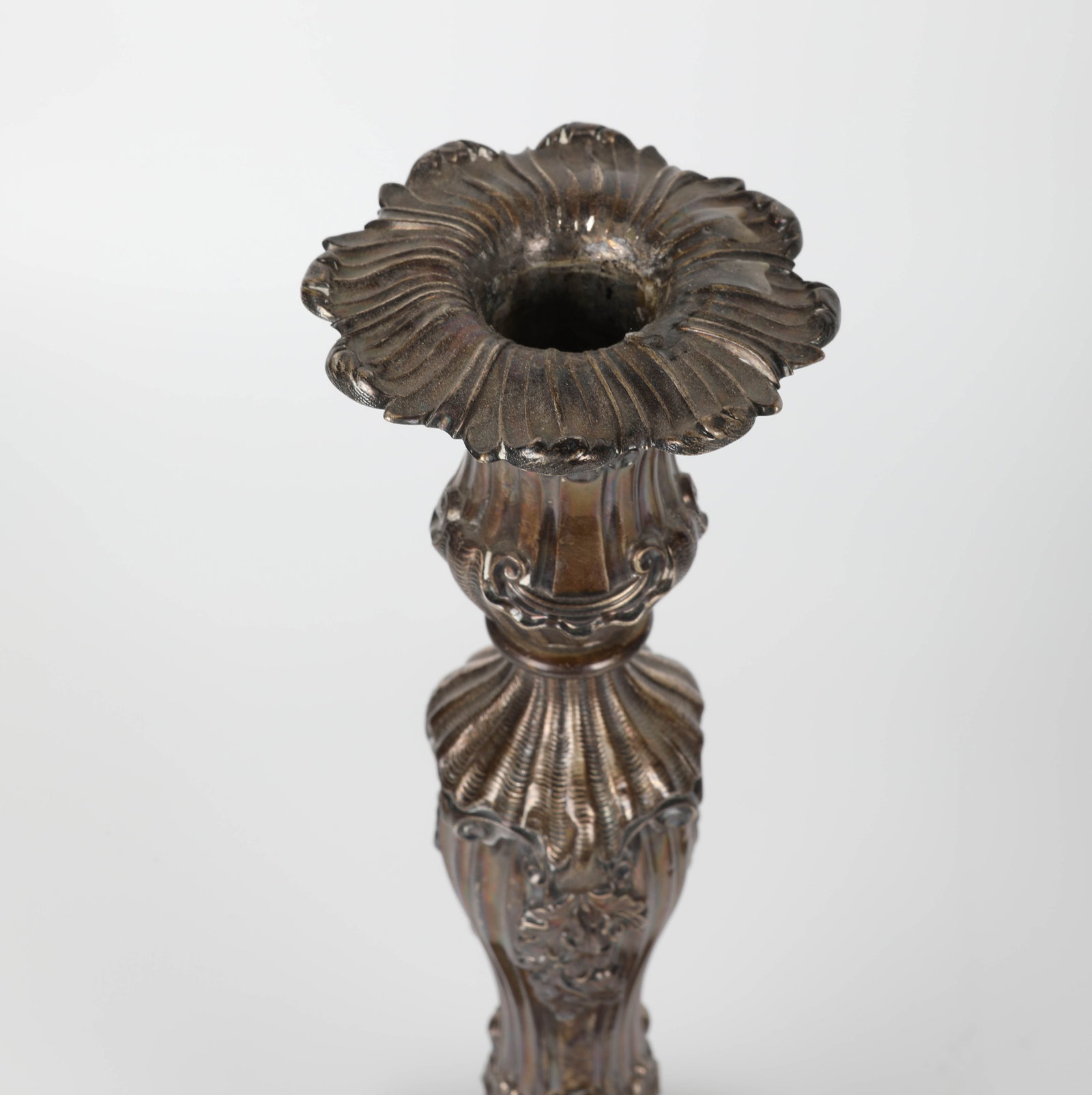 PAIR GEORGIAN SILVER CANDLESTICKS - 4