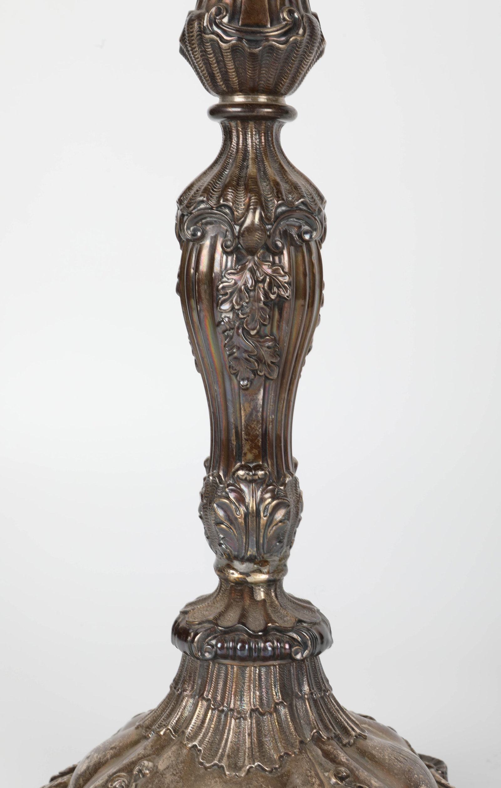 PAIR GEORGIAN SILVER CANDLESTICKS - 5